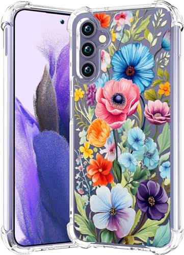 CCFUNCASE Schutzhülle für Samsung Galaxy S24 Plus, S25 Plus, transparent, niedlich, für Frauen – robuste Handyhüllen, Funda-Schutzhülle, Schutzhülle für S24+, S25+ (Blumendruck, Blumenmuster, von CCFUNCASE