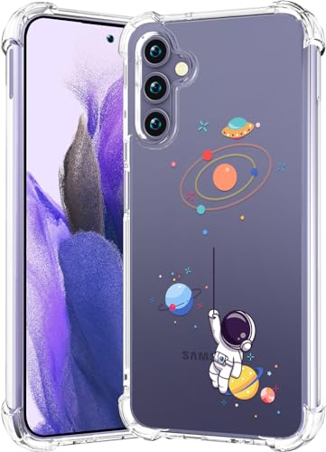 CCFUNCASE Schutzhülle für Samsung Galaxy S24 S25, transparent, niedlich für Frauen, robuste Handyhüllen, Funda-Schutzhülle (Planeten, Galaxie, Astronaut, Cartoon) von CCFUNCASE
