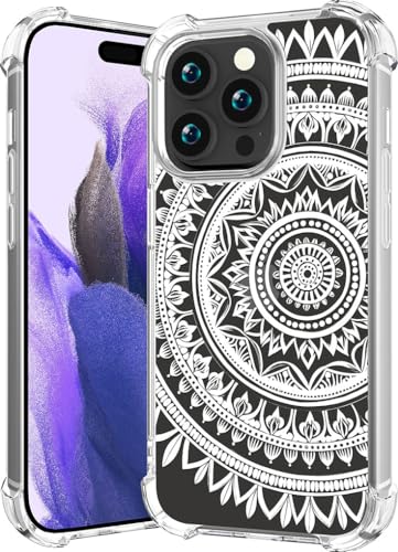 CCFUNCASE Kompatibel mit iPhone 14 Promax Hülle Cute - Clear Pro Max Cover Skin Funda für Frauen (weißes Mandala, geometrisches Muster, Blumen, ethnische Motive) CCFUNCASE Kompatibel mit iPhone 14 Promax Hülle Cute - Clear Pro Max Cover Skin Funda für Frauen (weißes Mandala, geometrisches Muster, Blumen, ethnische Motive) von CCFUNCASE