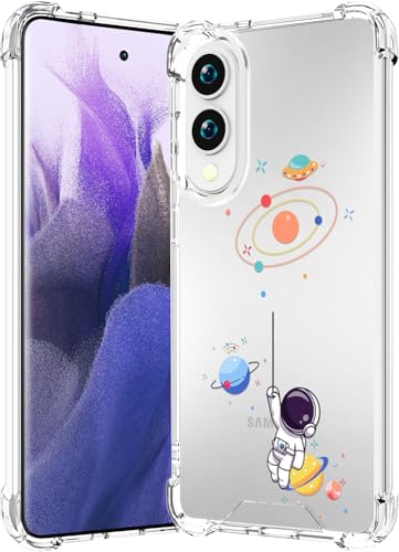 CCFUNCASE Schutzhülle für Samsung Galaxy S25 Edge, transparent, niedlich für Frauen, robuste Handyhüllen, Funda-Schutzhülle (Planeten, Galaxie, Astronaut, Cartoon) von CCFUNCASE