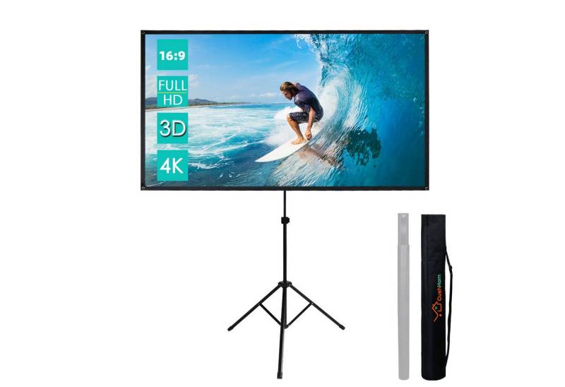 CCLIFE Faltrahmenleinwand Klappbar Beamer Leinwand mit Stativ Faltrahmenleinwand von CCLIFE