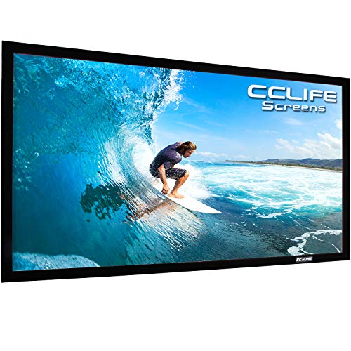 CCLIFE Rahmenleinwand Beamer Leinwand 16:9 100/120/150 Zoll Heimkino Beamerleinwand mit Rahmen Hochkontrast Leinwand von CCLIFE