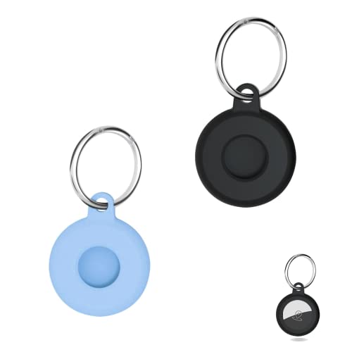 2 Stück Silikon Hülle für Apple AirTag Schutzhülle Pendant, Waschbar Keyring Schutzhülle, Kratzfester Schlüsselanhänger Case, Hülle Key Ring Kompatibel mit Apple AirTag von CCLKHY