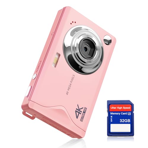 Digitalkamera CCN, 48MP 1080P FHD Fotokamera mit 3,0 Zoll Bildschirm, 16X Digitalzoom Tragbar Kompaktkamera mit 32GB TF-Karte, USB-Kabel, für Teenager Erwachsene Anfänger, Rosa Digitalkamera CCN, 48MP 1080P FHD Fotokamera mit 3,0 Zoll Bildschirm, 16X Digitalzoom Tragbar Kompaktkamera mit 32GB TF-Karte, USB-Kabel, für Teenager Erwachsene Anfänger, Rosa von CCN
