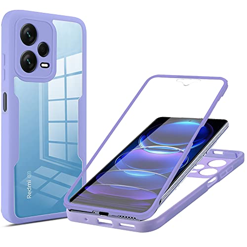 CCSamll Schutzhülle für Xiaomi Redmi Note 12 Pro 5G, transparent, mit Displayschutzfolie, schlank, stoßfest, weicher TPU, Handyhülle für Xiaomi Redmi Note 12 Pro 5G/Poco X5 Pro QC, Violett CCSamll Schutzhülle für Xiaomi Redmi Note 12 Pro 5G, transparent, mit Displayschutzfolie, schlank, stoßfest, weicher TPU, Handyhülle für Xiaomi Redmi Note 12 Pro 5G/Poco X5 Pro QC, Violett von CCSmall