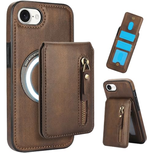 CCSmall 2-in-1 abnehmbare magnetische Brieftaschen-Schutzhülle für Apple iPhone 16e mit Kartenfächern, kompatibel mit MagSafe PU-Leder, RFID-Barriere, Handyhülle mit Bargeld-Reißverschlussfach für CCSmall 2-in-1 abnehmbare magnetische Brieftaschen-Schutzhülle für Apple iPhone 16e mit Kartenfächern, kompatibel mit MagSafe PU-Leder, RFID-Barriere, Handyhülle mit Bargeld-Reißverschlussfach für von CCSmall