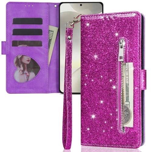 CCSmall Bling Wallet Case für Samsung Galaxy S25 Ultra für Frauen Mädchen - Luxus Glitzer Sparkly Case mit 2 Kartenfächern & Handgelenkschlaufe Reißverschlusstasche Schutzhülle für Samsung S25 Ultra CCSmall Bling Wallet Case für Samsung Galaxy S25 Ultra für Frauen Mädchen - Luxus Glitzer Sparkly Case mit 2 Kartenfächern & Handgelenkschlaufe Reißverschlusstasche Schutzhülle für Samsung S25 Ultra von CCSmall
