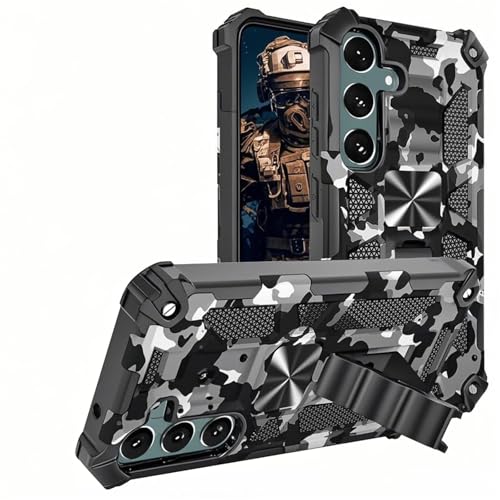 CCSmall Camouflage-Schutzhülle für Samsung Galaxy S24 FE mit Ständer für Herren, Militärqualität, stoßfeste Schutzhülle, integrierter Ständer, Hülle für Samsung Galaxy S24 FE, Camouflage-Schwarz CCSmall Camouflage-Schutzhülle für Samsung Galaxy S24 FE mit Ständer für Herren, Militärqualität, stoßfeste Schutzhülle, integrierter Ständer, Hülle für Samsung Galaxy S24 FE, Camouflage-Schwarz von CCSmall