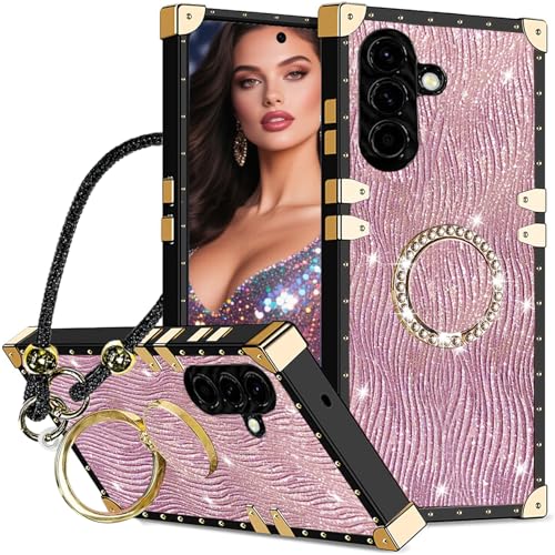 CCSmall Glitzer-Schutzhülle für Samsung Galaxy A26, mit glitzernder Handschlaufe, Lanyard, Wasserwellen-Wellen-Schutzhülle mit Diamant-Rotationsring-Ständer für Mädchen, Handyhülle für Samsung A26 CCSmall Glitzer-Schutzhülle für Samsung Galaxy A26, mit glitzernder Handschlaufe, Lanyard, Wasserwellen-Wellen-Schutzhülle mit Diamant-Rotationsring-Ständer für Mädchen, Handyhülle für Samsung A26 von CCSmall