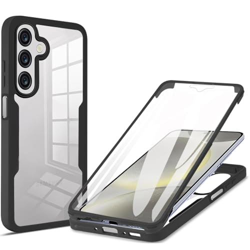 CCSmall Klare Hülle für Samsung Galaxy A26 mit Displayschutzfolie, Ganzkörperschutz, Stoßfeste TPU Bumper Transparent Anti-Vergilbung Slim Soft Cover Case für Samsung A26 QC Schwarz CCSmall Klare Hülle für Samsung Galaxy A26 mit Displayschutzfolie, Ganzkörperschutz, Stoßfeste TPU Bumper Transparent Anti-Vergilbung Slim Soft Cover Case für Samsung A26 QC Schwarz von CCSmall