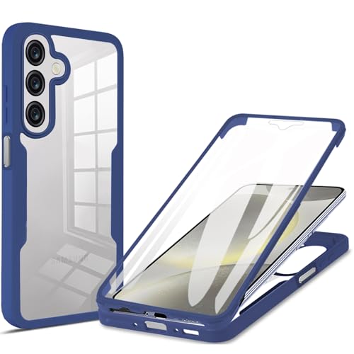 CCSmall Klare Hülle für Samsung Galaxy A26 mit Displayschutzfolie, Ganzkörperschutz, stoßfest, TPU-Stoßdämpfer, transparent, Anti-Vergilbung, schlank, weiche Schutzhülle für Samsung A26 QC, Blau CCSmall Klare Hülle für Samsung Galaxy A26 mit Displayschutzfolie, Ganzkörperschutz, stoßfest, TPU-Stoßdämpfer, transparent, Anti-Vergilbung, schlank, weiche Schutzhülle für Samsung A26 QC, Blau von CCSmall
