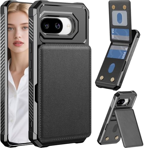 CCSmall Schutzhülle für Google Pixel 9a mit Kartenhalter für Damen und Herren, luxuriöses Folio-Lederetui und TPU-Bumper für Google 9a ZM, Schwarz CCSmall Schutzhülle für Google Pixel 9a mit Kartenhalter für Damen und Herren, luxuriöses Folio-Lederetui und TPU-Bumper für Google 9a ZM, Schwarz von CCSmall