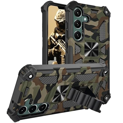 CCSmall Schutzhülle für Samsung Galaxy A13 5G (nicht 5G), Camouflage, strapazierfähig, stoßfest, Militärqualität, eingebauter magnetischer Kickstand, für Samsung Galaxy A13 5G MC, Armeegrün von CCSmall
