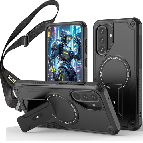 CCSmall Schutzhülle für Samsung Galaxy A26, Crossbody-Gurt mit Ständer, Militärqualität, mit verstellbarem Schulterband, Handyhülle, DJ, Schwarz CCSmall Schutzhülle für Samsung Galaxy A26, Crossbody-Gurt mit Ständer, Militärqualität, mit verstellbarem Schulterband, Handyhülle, DJ, Schwarz von CCSmall