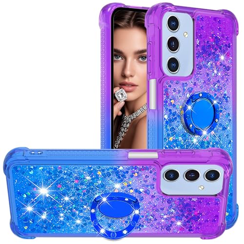 CCSmall Schutzhülle für Samsung Galaxy A26, glitzernd, transparent, niedlich, mit Ständer, Farbverlauf, Treibsand, Handyhülle für Samsung A26 JB, Violett, Marineblau CCSmall Schutzhülle für Samsung Galaxy A26, glitzernd, transparent, niedlich, mit Ständer, Farbverlauf, Treibsand, Handyhülle für Samsung A26 JB, Violett, Marineblau von CCSmall
