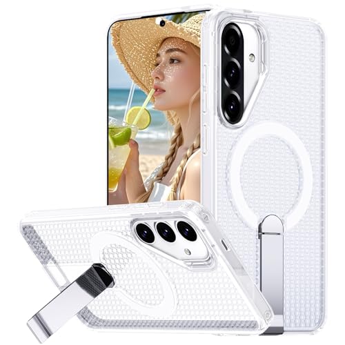 CCSmall Schutzhülle für Samsung Galaxy A36, Wärmeableitung, integrierter, unsichtbarer Ständer, kompatibel mit MagSafe, kühlende Sommer-Schutzhülle, schlanke Handyhülle für Samsung A36 FX, Weiß CCSmall Schutzhülle für Samsung Galaxy A36, Wärmeableitung, integrierter, unsichtbarer Ständer, kompatibel mit MagSafe, kühlende Sommer-Schutzhülle, schlanke Handyhülle für Samsung A36 FX, Weiß von CCSmall