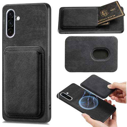 CCSmall Schutzhülle für Samsung Galaxy A36, abnehmbare magnetische Hülle, kompatibel mit Magsafe, Retro-PU-Leder-Handyhülle mit Kartenfächern für Samsung A36 [2-in-1] Schwarz von CCSmall