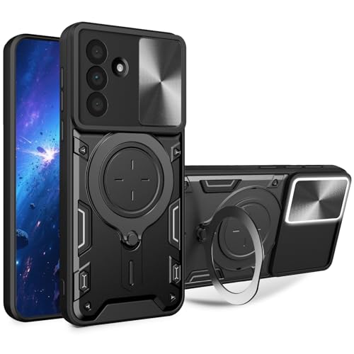 CCSmall Schutzhülle für Samsung Galaxy A36 mit Schiebe-Kamera-Abdeckung für Herren, Militärqualität, stoßfest, mit drehbarem großem Ring, Ständer, Handyhülle für Samsung A36 5G JS, Schwarz CCSmall Schutzhülle für Samsung Galaxy A36 mit Schiebe-Kamera-Abdeckung für Herren, Militärqualität, stoßfest, mit drehbarem großem Ring, Ständer, Handyhülle für Samsung A36 5G JS, Schwarz von CCSmall