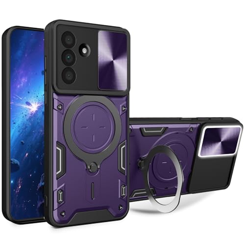 CCSmall Schutzhülle für Samsung Galaxy A36 mit Schiebe-Kamera-Abdeckung für Herren, Militärqualität, stoßfest, mit drehbarem großem Ring, Ständer, Handyhülle für Samsung A36 5G JS, Violett CCSmall Schutzhülle für Samsung Galaxy A36 mit Schiebe-Kamera-Abdeckung für Herren, Militärqualität, stoßfest, mit drehbarem großem Ring, Ständer, Handyhülle für Samsung A36 5G JS, Violett von CCSmall