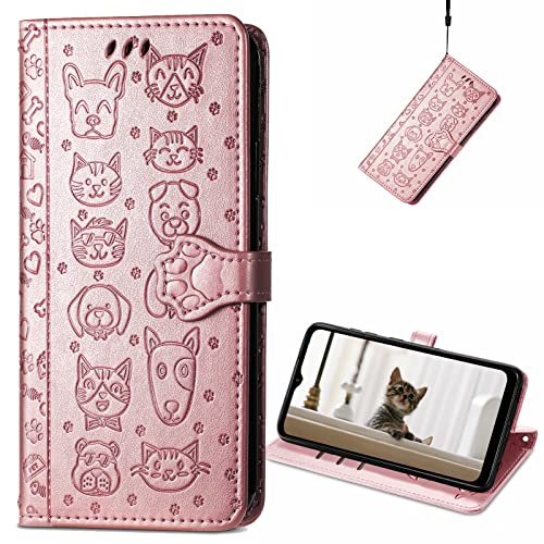 CCSmall Schutzhülle für Samsung Galaxy S22, Motiv: Katze und Hund, mit Ausweishalter, PU-Leder, Rotgold CCSmall Schutzhülle für Samsung Galaxy S22, Motiv: Katze und Hund, mit Ausweishalter, PU-Leder, Rotgold von CCSmall