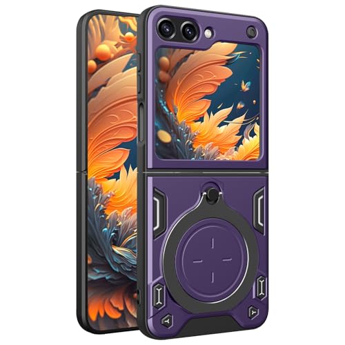 CCSmall Schutzhülle für Samsung Galaxy Z Flip 6 mit Schiebe-Kamera-Abdeckung, Militärqualität, stoßfest, mit drehbarem großem Ringständer, Handyhülle für Samsung Galaxy Z Flip 6 JS, Violett CCSmall Schutzhülle für Samsung Galaxy Z Flip 6 mit Schiebe-Kamera-Abdeckung, Militärqualität, stoßfest, mit drehbarem großem Ringständer, Handyhülle für Samsung Galaxy Z Flip 6 JS, Violett von CCSmall