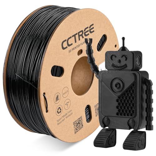 CCTREE ABS+ Filament 1.75mm, Dimensional Accuracy +/- 0.03mm, 1KG Spool (2.2 LBS), Strong, Durable, Heat Resistance, Excellent Toughness 3D Drucker Filament ABS Plus, Schwarz von CCTREE