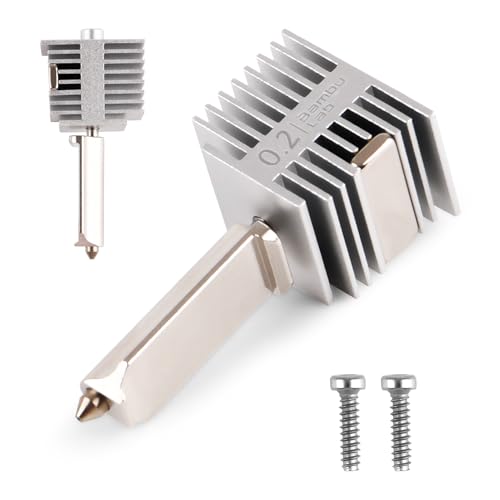 CCTREE Bamboo Original Stainless Steel Hotend Kit with 0.2mm Nozzle für Bambu Lab A1, A1 Mini, High Temp&Fast Speed All Metal Extruder Hot End, Heating Block Replacement von CCTREE