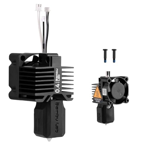 CCTREE Bamboo Original Hardened Steel Hotend Kit with Fan für Bambu Lab X1 Carbon/X1/X1C 3D Drucker, Thermistor, Ceramic Heater, 0.4mm Nozzle, Extruder Heating Block Replacement von CCTREE