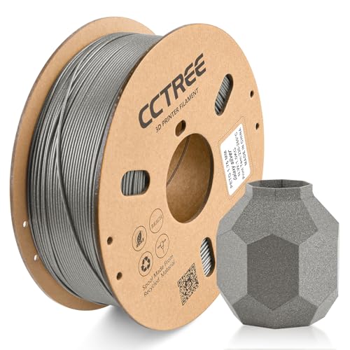 CCTREE PETG 3D Drucker Filament 1,75 mm, Ausgezeichnete Zähigkeit, Maßgenauigkeit +/- 0.03mm, 1kg Spule (2.2lbs), für most FDM 3D Drucker, Galaxy Silber von CCTREE
