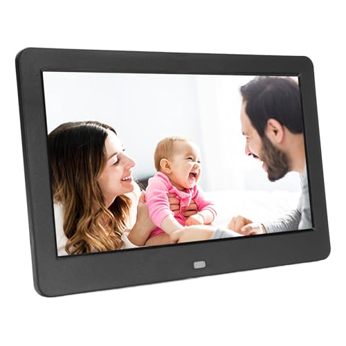 10 Zoll Digitaler Bilderrahmen mit Fernbedienung - Full HD 1080P IPS Touch Screen, Wandmontierbarer Video Fotorahmen mit Cloud/WiFi, Kalender, für Großeltern (Black) von CCYLEZ