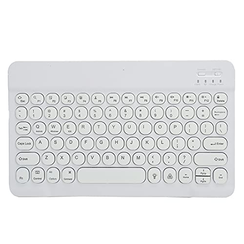 10 Zoll Tragbare Kabellose RGB Bluetooth Tastatur, 7 Farben, Ultradünne, Hintergrundbeleuchtete Tastatur mit Runder Kappe, Schnelle Reaktion, für Tablet Telefone, Laptop PC Computer von CCYLEZ