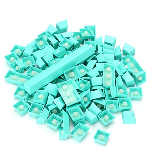 108 Tasten, buntes PBT-Tastenkappen-Set, ergonomisches Design, PBT-Spieltastenkappen, für mechanische Tastaturen mit 61/64/87/104/108 Tasten (Cyan) von CCYLEZ