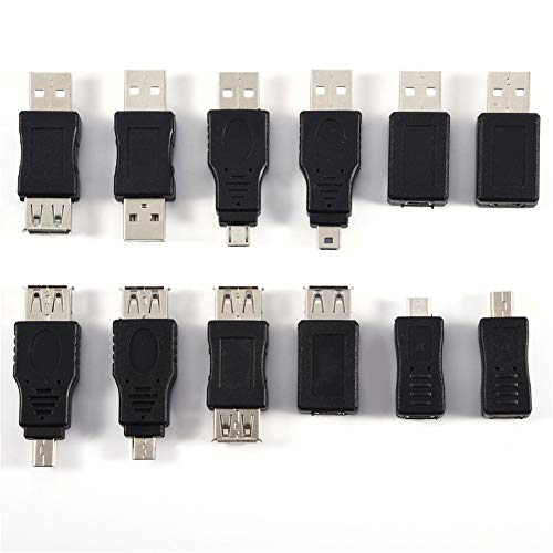 12 Stück USB2.0-Adapter, -USB-Stecker auf Micro-USB-Buchse, mehrere USB2.0-Adapter Micro/-Stecker-Konverter-Anschluss von CCYLEZ