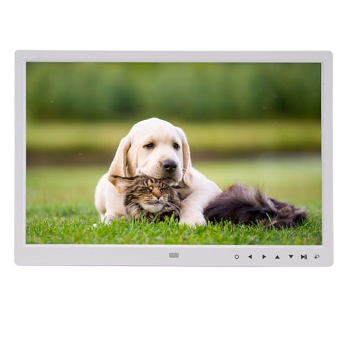 ‌15 Zoll Digitaler Bilderrahmen mit Fernbedienung - Full HD 1080p IPS -Touchscreen, WLAN -Cloud -Fotorahmen für Home & Office, mit Auto -Diashow, Kalender und Wetteranzeige (White) von CCYLEZ