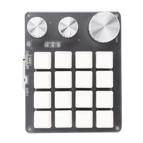 16 Mechanische Tastatur, 3 Knöpfe BT 2,4G Kabel -Gaming -Tastatur 3 Modi Red Switch Anpassbare Verknüpfungsschlüssel mit Aluminiumlegierknöpfen (White) von CCYLEZ