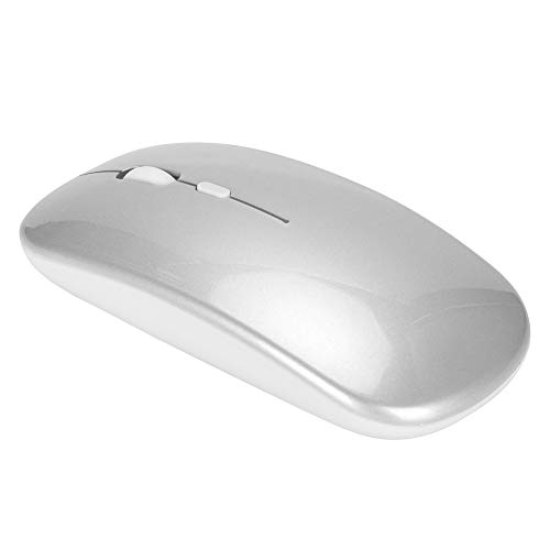 2,4 G Kabellose Maus, 3 Stufen DPI Einstellbare Optische Maus mit 500 MAh Akku, Kabellose Ergonomische Maus für PC/Desktop/Laptop/Tablets(Silber) von CCYLEZ