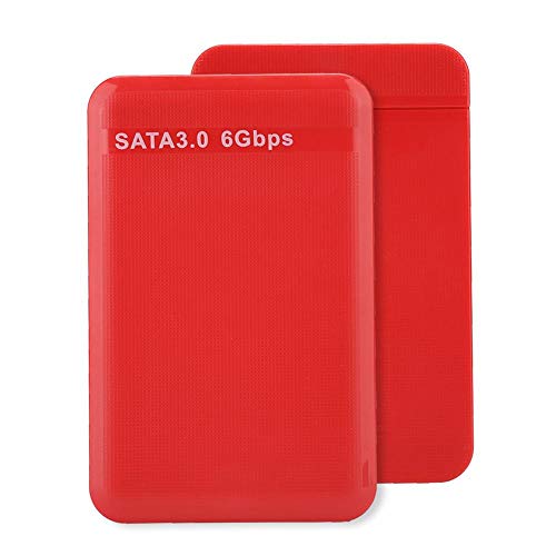 2,5 "externes Festplattengehäuse, tragbares USB3.0-zu-SATA-Festplattengehäuse, unterstützt 3 TB UASP, Mobile Hochgeschwindigkeits-6-Gbit/s-Festplattenbox für Windows-Systeme(rot) von CCYLEZ