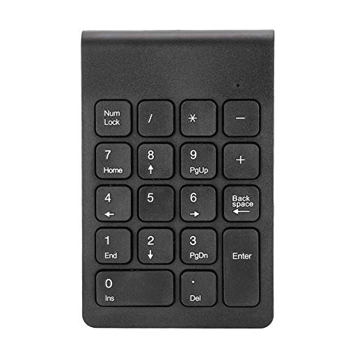 2.4G Wireless Ziffernblock, tragbare Tastatur mit 18 Tasten, Bluetooth Nummernblock, allgemeiner Ziffernblock für Laptop, Desktop usw.(Schwarz) von CCYLEZ