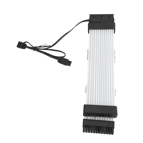 24-poliges ATX-RGB-Stromverlängerungskabel, Unterstützt 5 V, 3-poliges Synchronisiertes 18-AWG-ARGB-Netzteilkabel für E-ATX-Motherboard-Anschluss, Neonlichteffekt von CCYLEZ