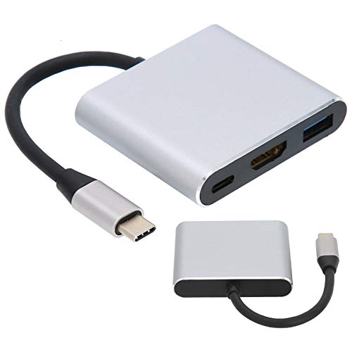 3-in-1-USB-C-Dockingstation, USB-C-zu-HD-Multimedia-Schnittstelle, Multi-Port-Adapter-Dockingstation, HDMI-Hub, Unterstützung für USB 3.0-Port, für U-Disk, Maus und Tastatur von CCYLEZ