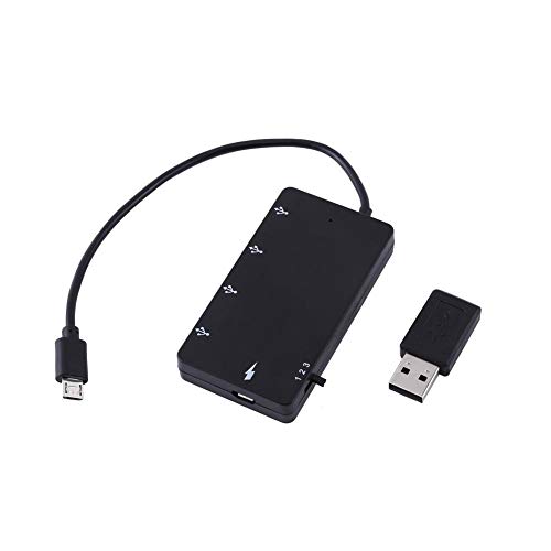 4-Port Micro USB Hub Ladekabel für Smartphone und Tablet, USB 2.0 OTG-Verlängerungsadapter für U-Disk, Maus, Tastatur, Spielgriff usw. von CCYLEZ