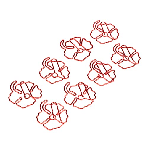 50 Stück vierblättriges Kleeblatt Büroklammer rot plattiertes Metall Cartoon Pin Geschenk speziell geformte Büroklammer für Papiere, Lesezeichen, Fotos, Memos, Kalender von CCYLEZ