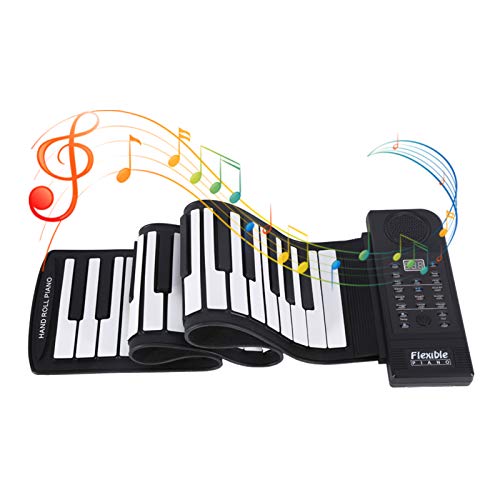 61 Tasten Roll Up Keyboard Klavier, Faltbare Soft Keyboard E Piano, Flexibles elektronisches Digitales Musik Keyboard Klavier für Anfänger, Familienspaß, Musikliebhaber von CCYLEZ