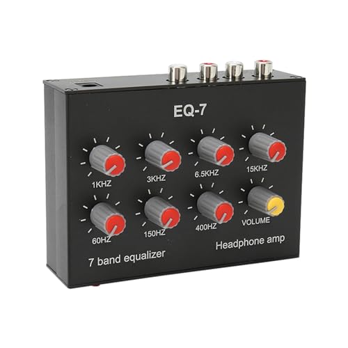 7 Band Auto Audio Equalizer, Digitaler Zweikanal Equalizer, 3,5 mm Schnittstelle, Eingangsimpedanz von 20 K, RCA Ausgangseingang von CCYLEZ