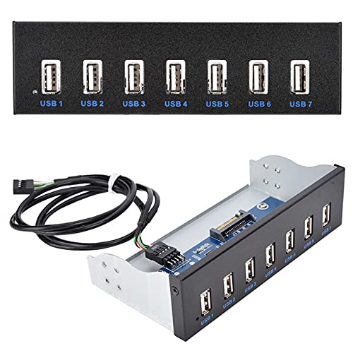 7 Port USB 2.0 Hub Drive Bay, verlustfreie Datenübertragung, unterstützt 7 USB-Geräte, 5,25 Zoll Computer-Box von CCYLEZ