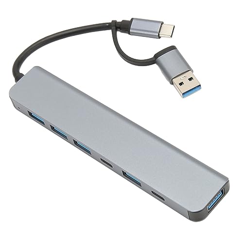 7 in 1 USB 3.0 Hub, 3 Port USB C Hub, USB C Dockingstation, ultradünner Chipsatz, hervorragende Wärmeableitung, hohe Kompatibilität, einfach zu bedienen, für Win OS X von CCYLEZ