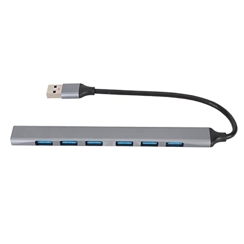 7-in-1-USB-Splitter-Hub mit 1 USB 3.0-Anschlüssen 6 USB 2.0-Anschlüssen USB-Dockingstation, Schnelle Wärmeableitung für USB-Flash-Laufwerk, Drahtlose Maus, Tastatur, Laptop, PC von CCYLEZ