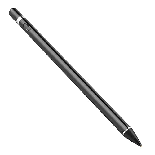 Aktiver Kapazitiver Stift Touchscreen-Stift, Wiederaufladbarer Touchscreen Stift mit 1,45 mm Spitze Universal Kapazitiv, Kompatibel mit Den Meisten Android/IOS/Tablet/Handy(schwarz) von CCYLEZ