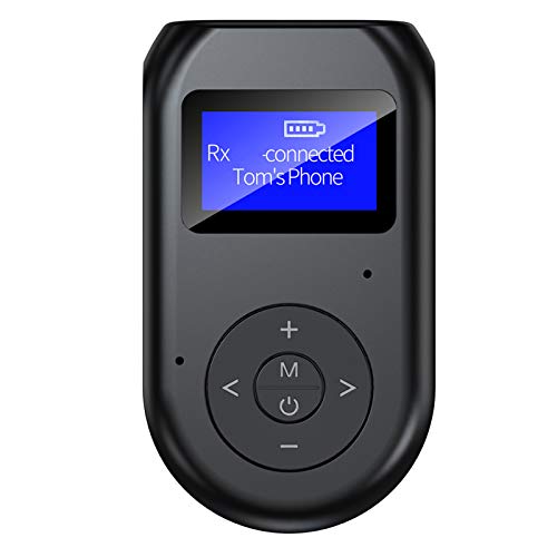 Bluetooth 5.0-Empfängersender, BT-11-USB-Bluetooth-Adapter mit LCD-Bildschirmanzeige, 10M Bluetooth-Reichweite, drahtloser Audioadapter für Android/IOS/Laptop von CCYLEZ