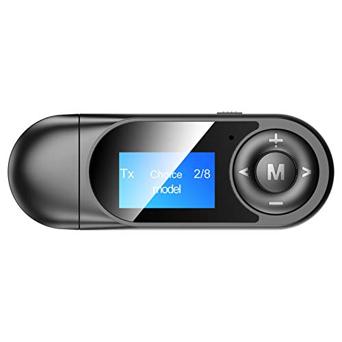 Bluetooth-Empfänger und -Sender, T13 USB-Bluetooth-Adapter mit LCD-Bildschirmanzeige, 10M Bluetooth-Reichweite, Freisprecheinrichtung Drahtloser Audioadapter für Android/IOS/Laptop von CCYLEZ